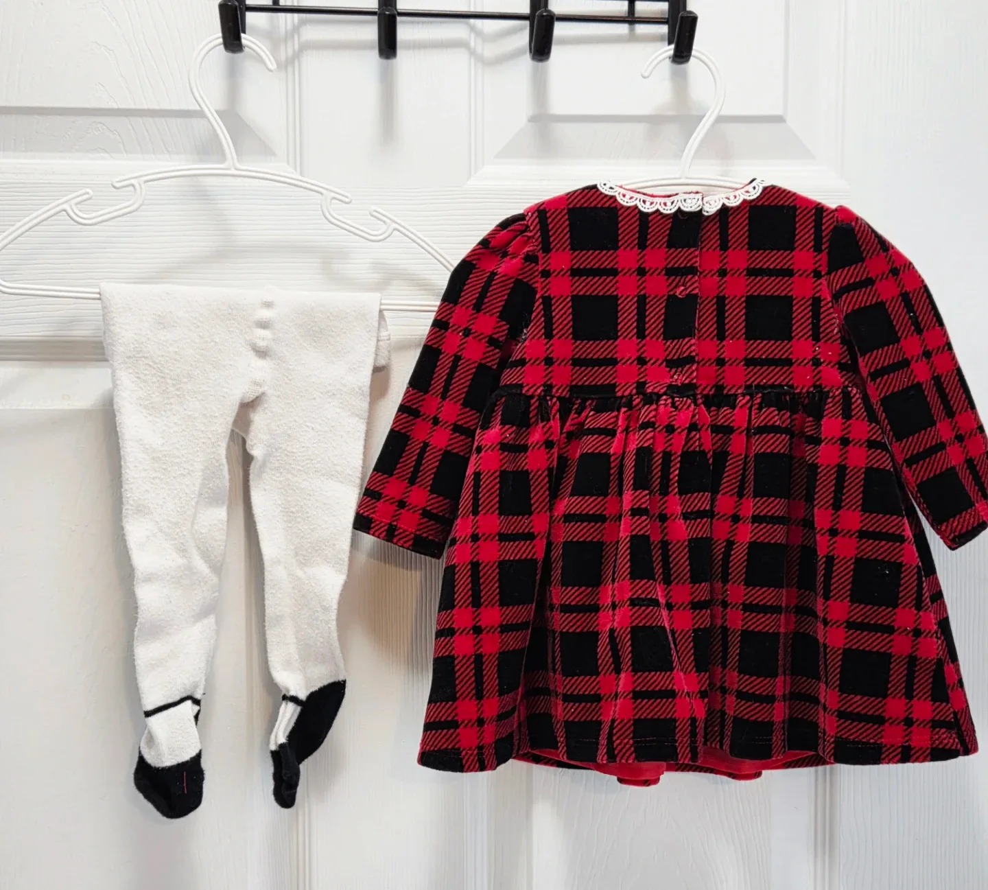 Like New Baby Girl Little Me Christmas Plaid Dress Outfit Set image indicator(5)