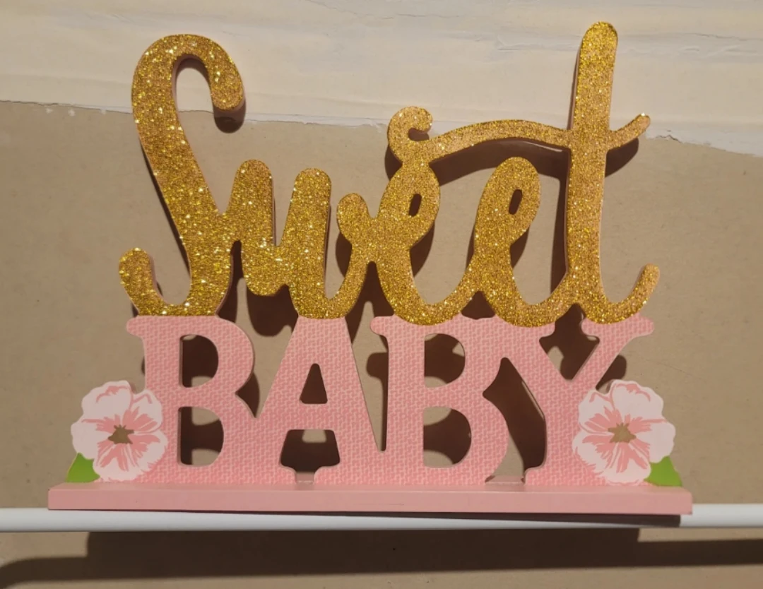 Sweet Baby Gold Glitter Sign