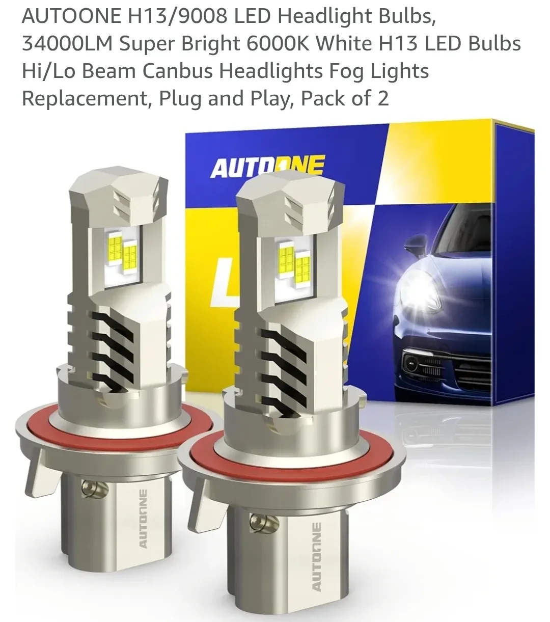 AUTOONE H13/9008 LED Headlight Bulbs