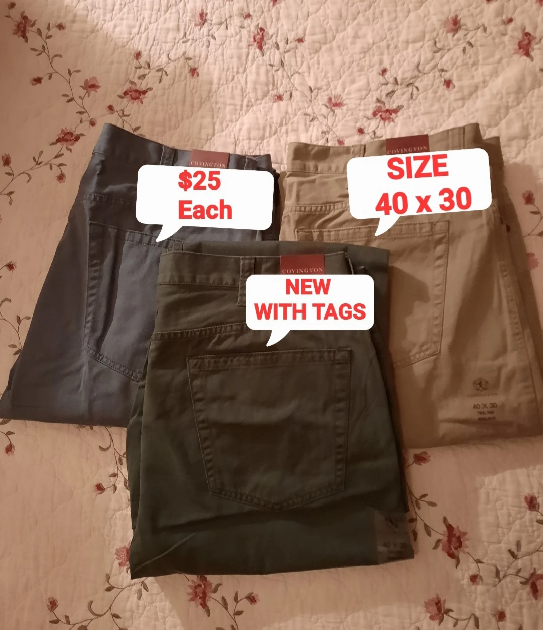 Mens Pants NEW WITH TAGS $25 Each