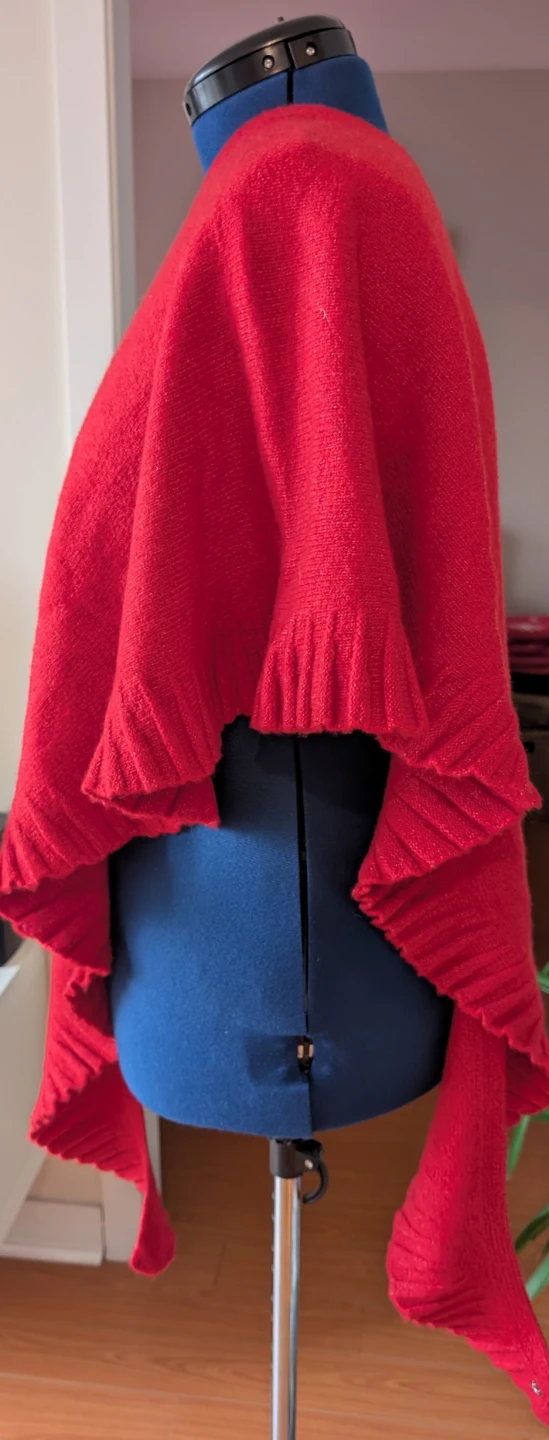 Ralph Lauren Red Ruffled Shawl