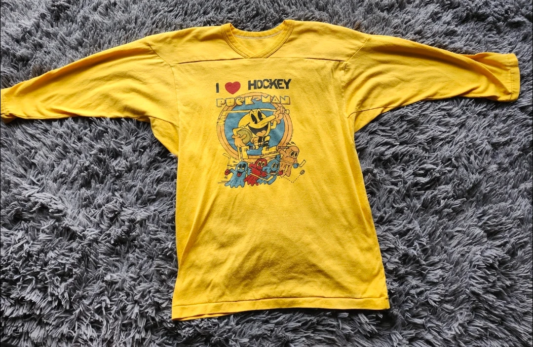 Vintage I Love Hockey Puck-Man T-Shirt - photo 2