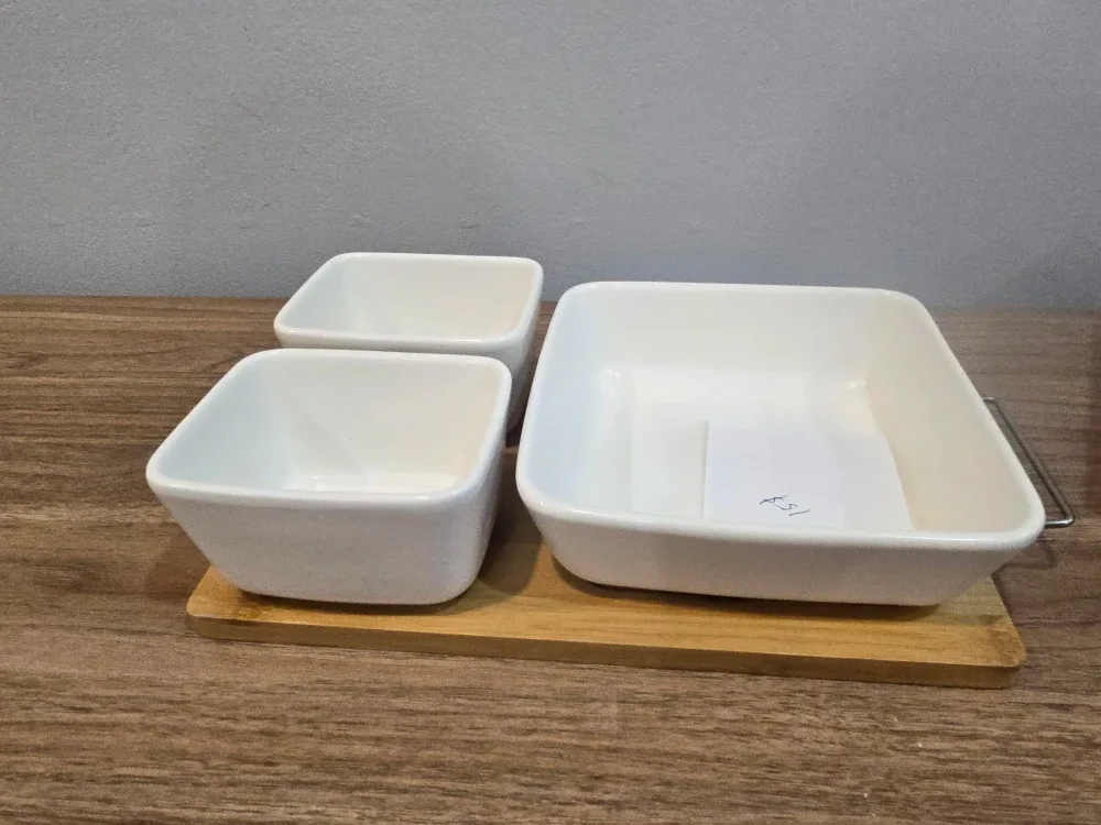 White Ceramic Serving Bowls - Set of 3