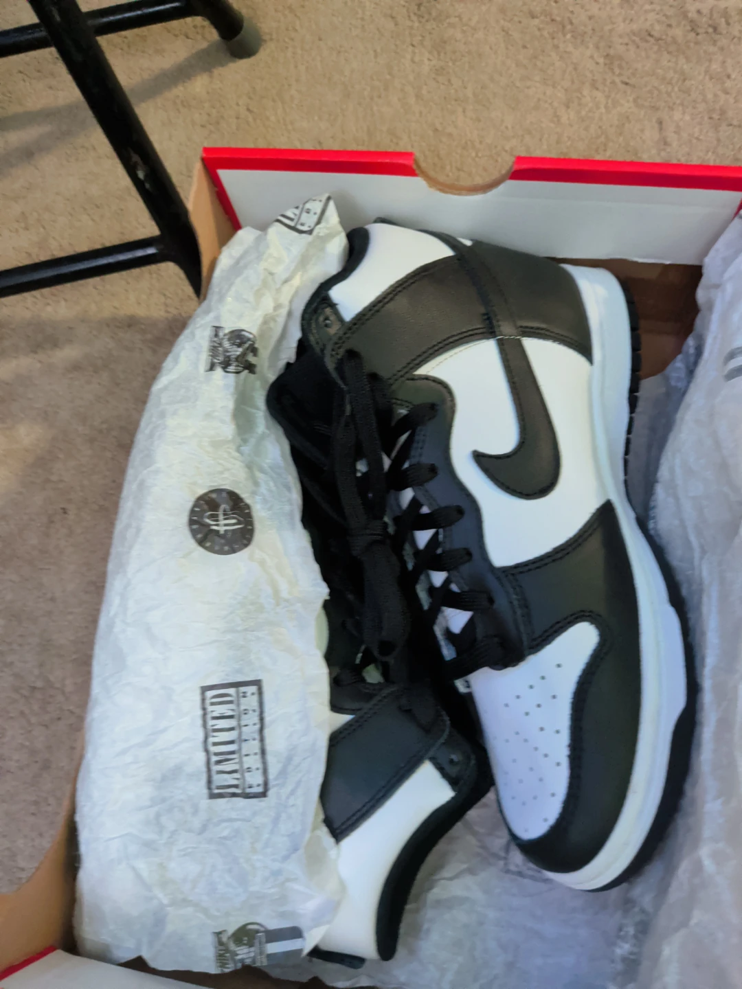 Nike Dunk High Panda (Black/White) with Box