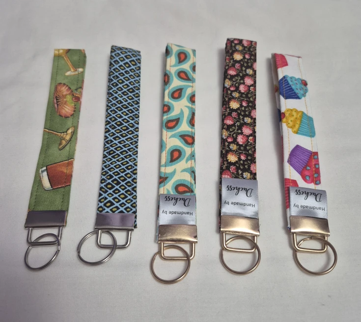 Handmade  Fabric Keychain Wristlet, $5 ea or 2 for $8 - photo 5