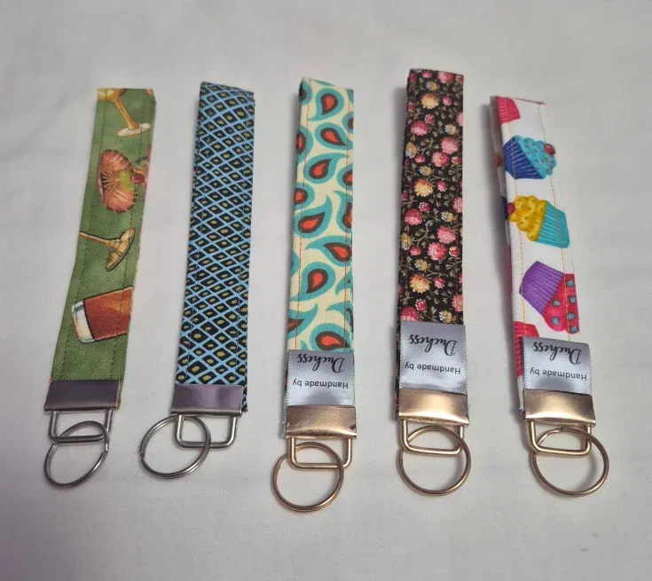 Handmade  Fabric Keychain Wristlet, $5 ea or 2 for $8 image indicator(5)