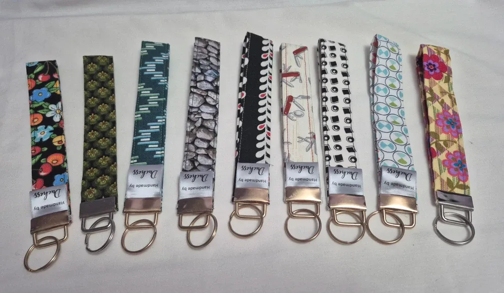 Handmade  Fabric Keychain Wristlet, $5 ea or 2 for $8 image indicator(6)