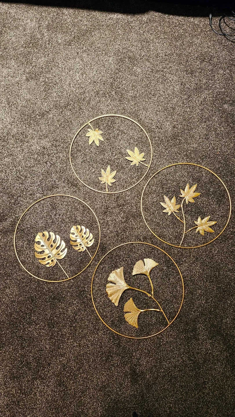 Gold Metal Leaf Wall Decor (Set of 4)