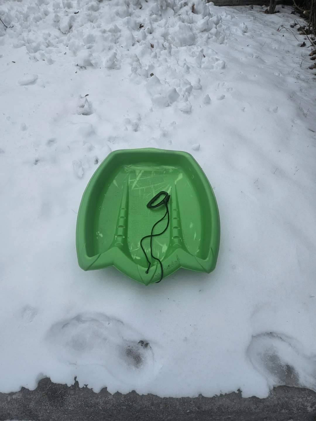 Green Plastic Snow Sled