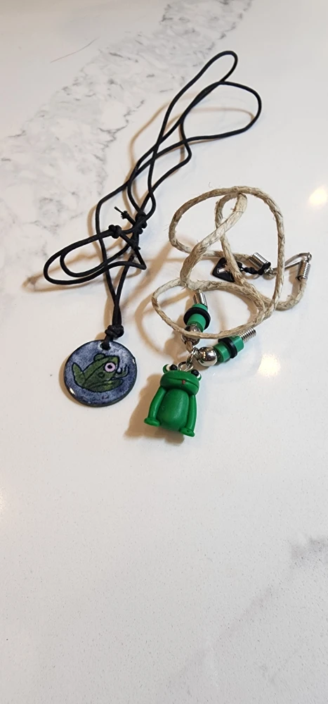 Two Handmade Frog Pendants - Unique Necklaces - photo 2