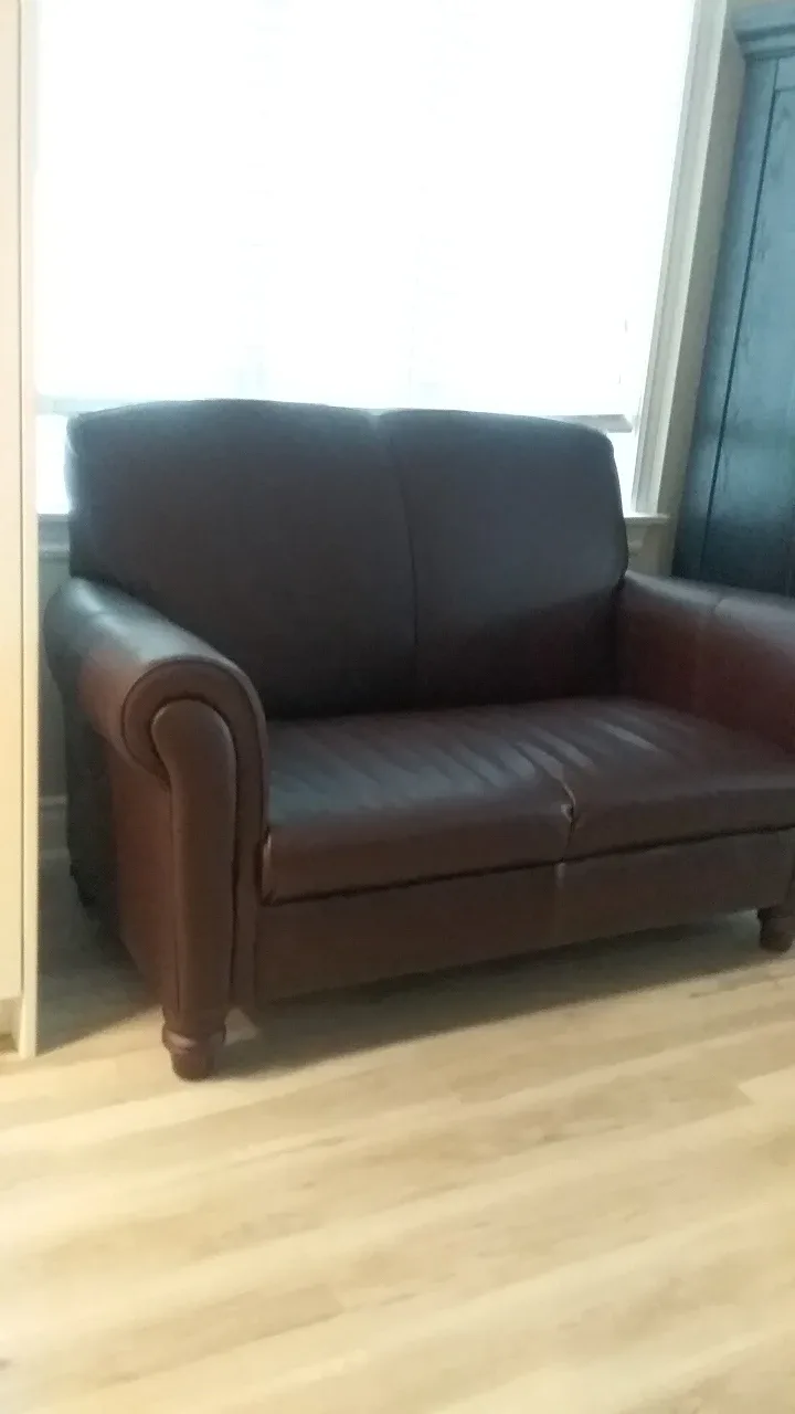 Deep Brown Loveseat Sofa Faux Leather made in Canada image indicator(3)