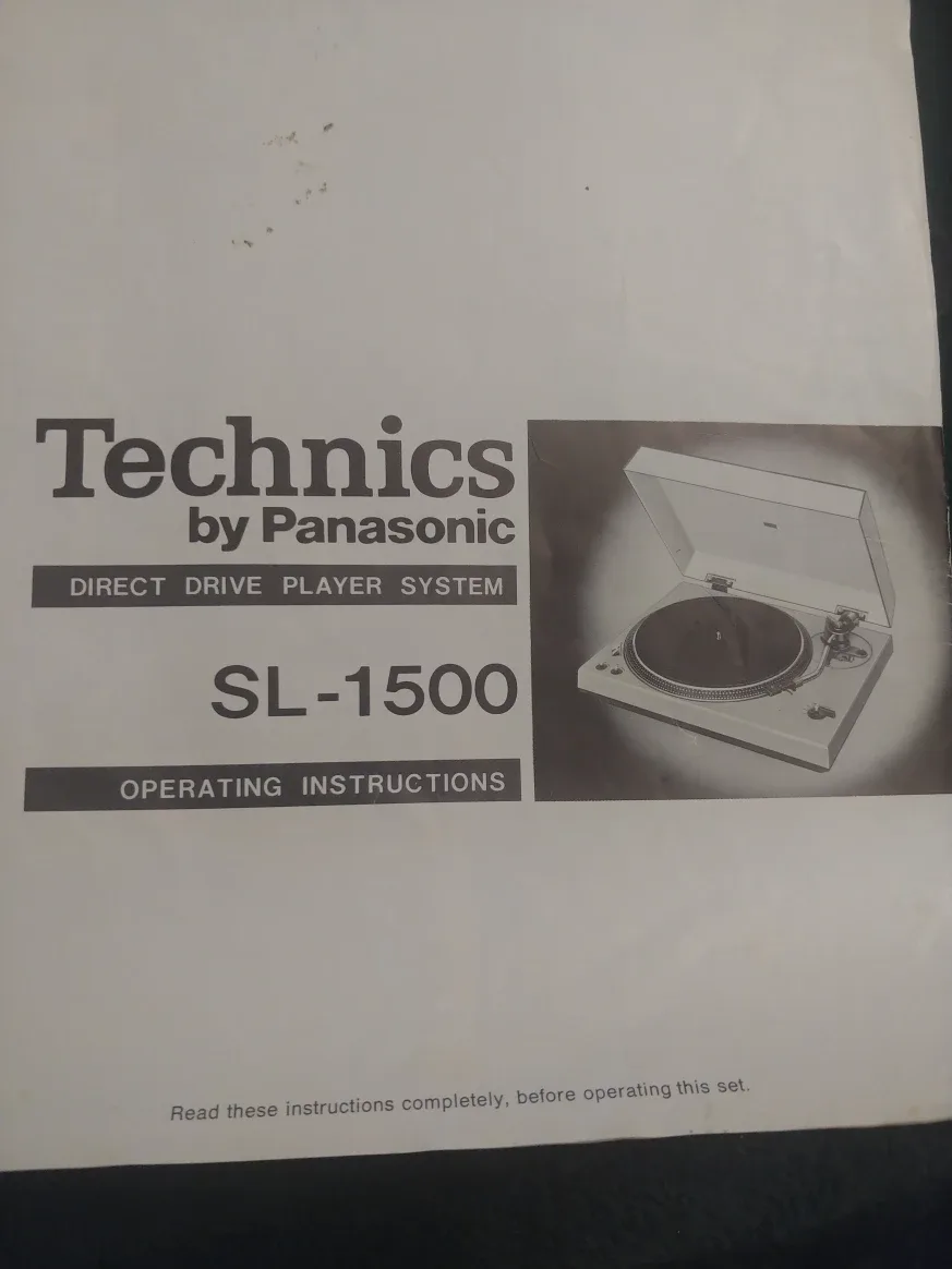 Technics by Panasonic SL-1500 Operating Instructions