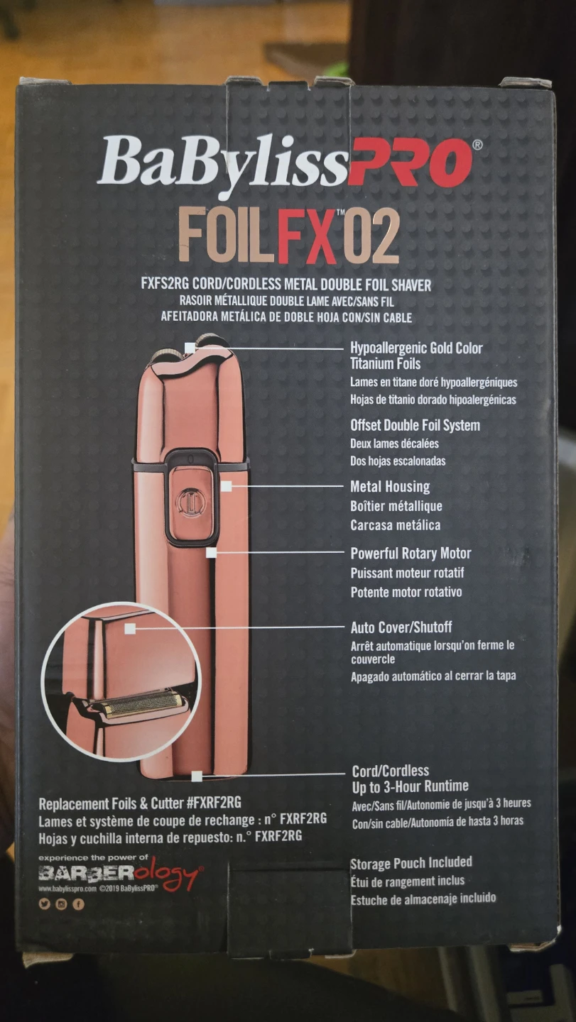 BaBylissPRO FOILFX02 Cord/Cordless Metal Double Foil Shaver - photo 2