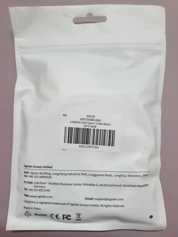 New UGREEN USB Type-C Cable 6 FT White #Cleanout image indicator(2)
