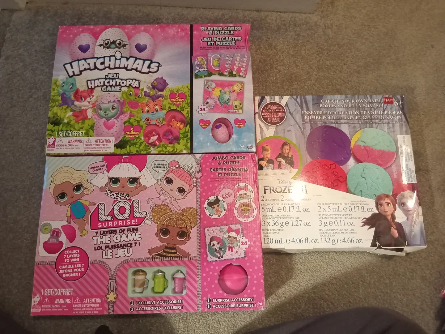Kids' Hatchimals, LOL Surprise, Frozen Bath Bomb Sets