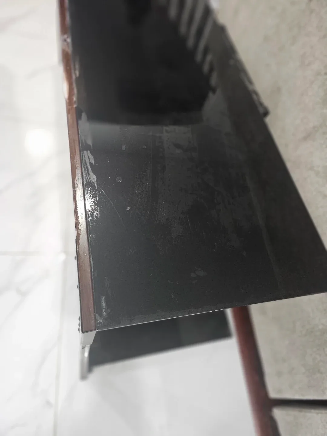 Black Glass Top TV stand