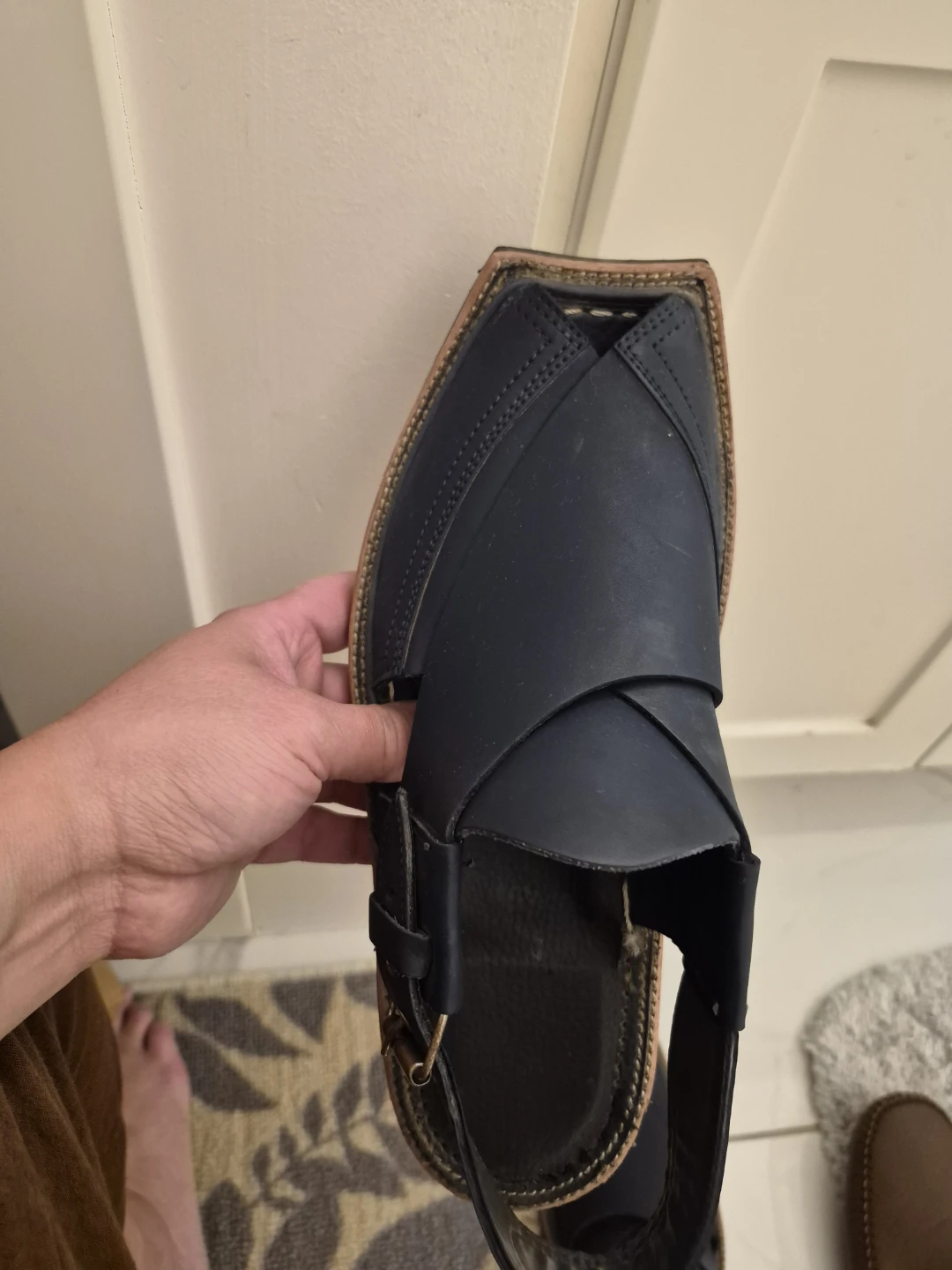 Men's Leather Peshawari Chappal - Size 7 - photo 2
