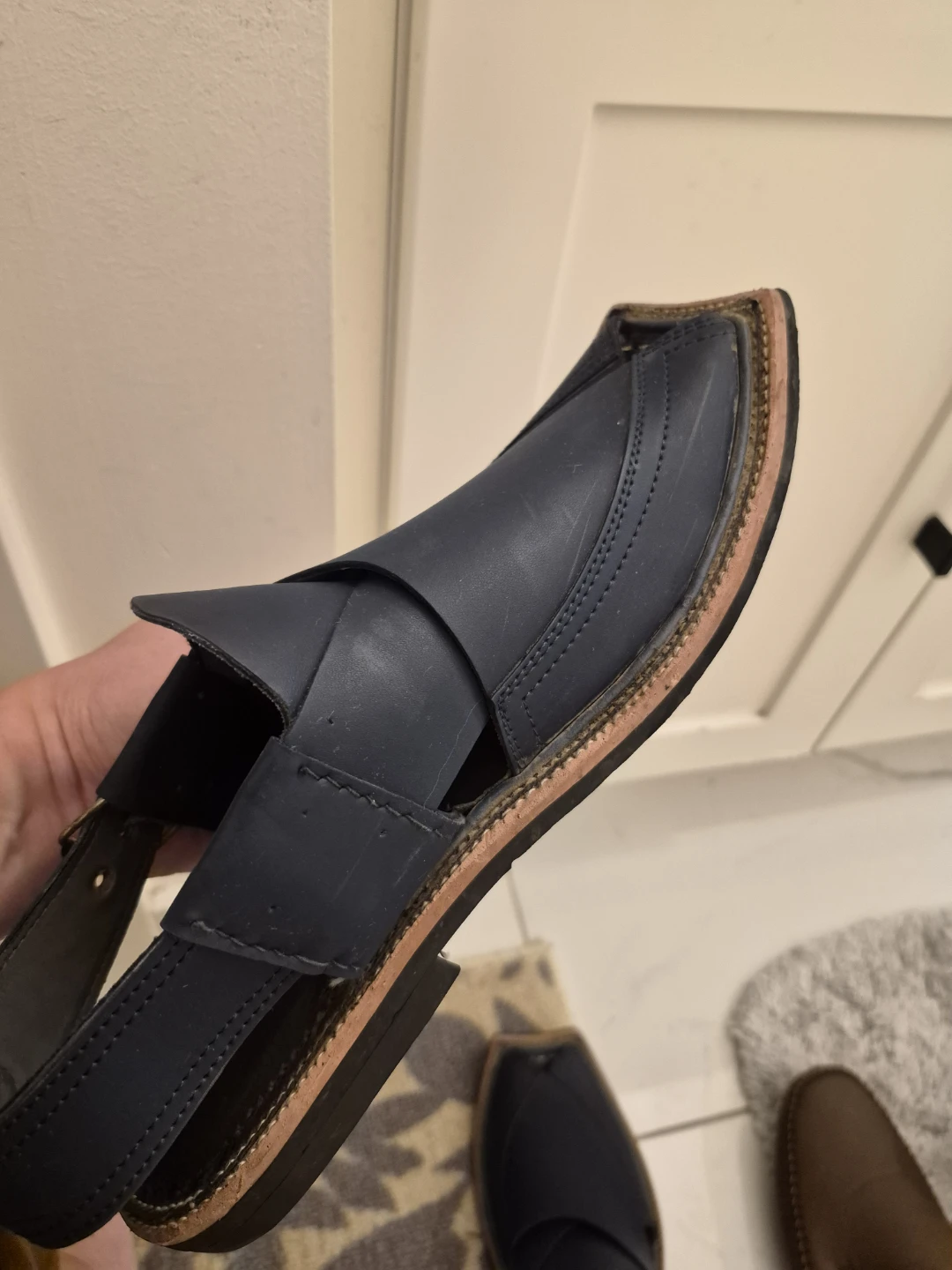 Men's Leather Peshawari Chappal - Size 7 - photo 4