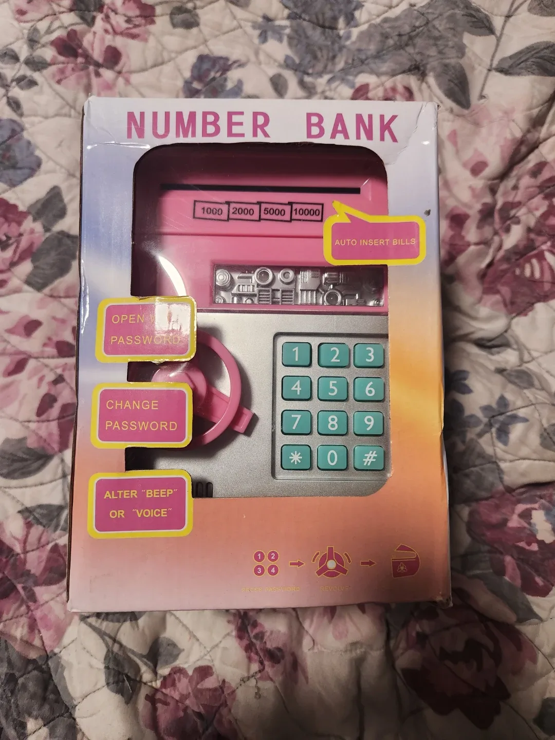 Number Bank - Coins & Bills Bank Safe