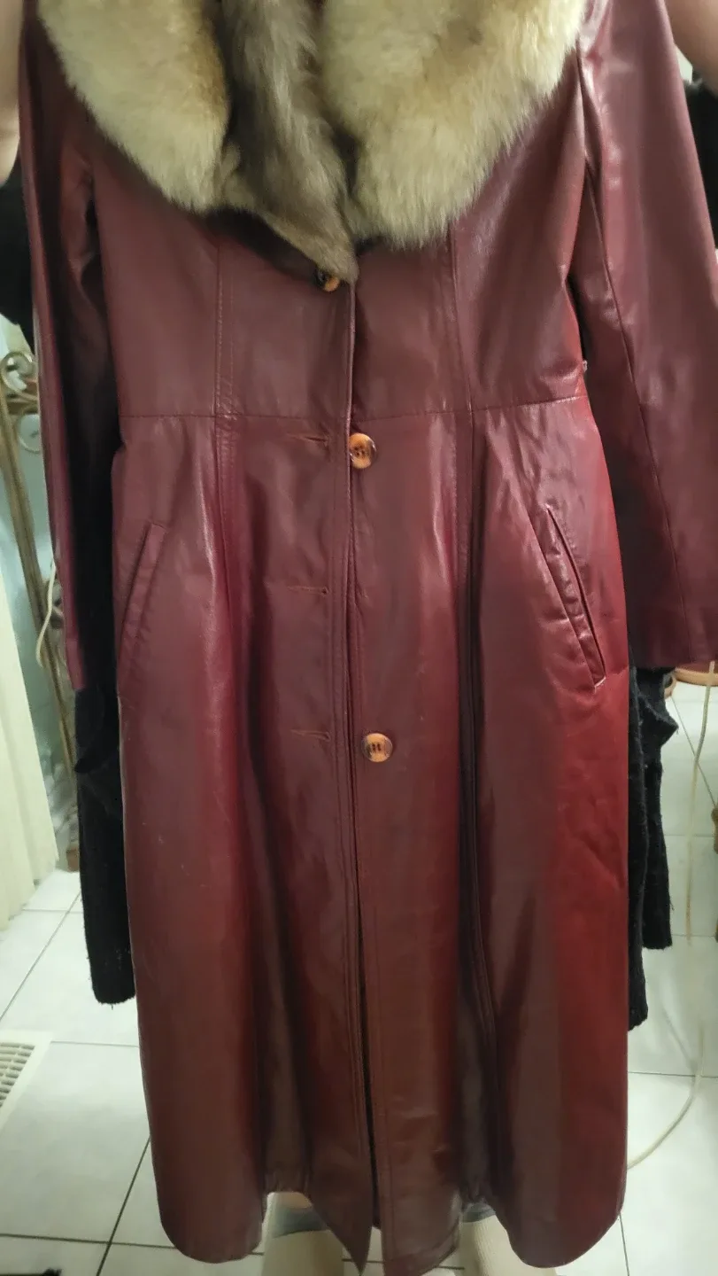 Leather Attic Red Leather Coat Size 7/8 image indicator(7)