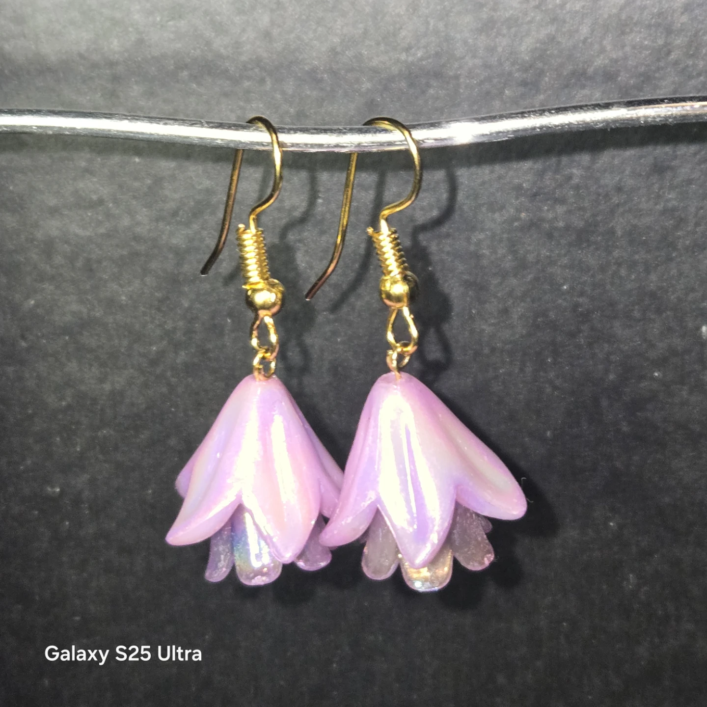 Flower Drop Earrings - Light Purple - photo 2