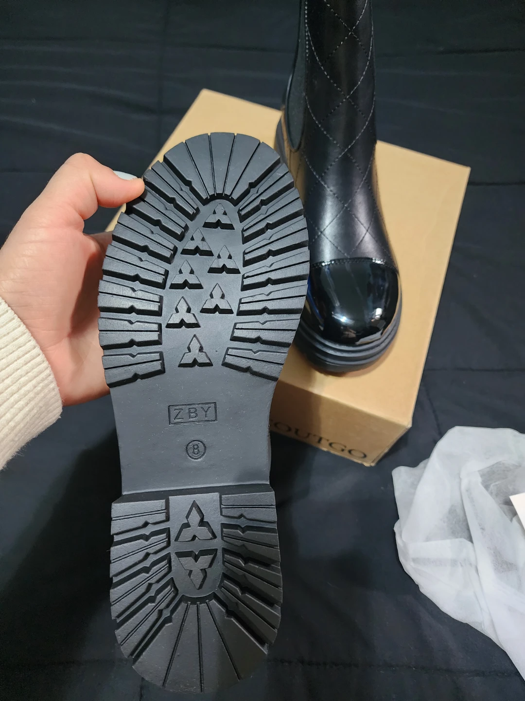 Coutgo Black Chelsea Boots - Size 8 - photo 3