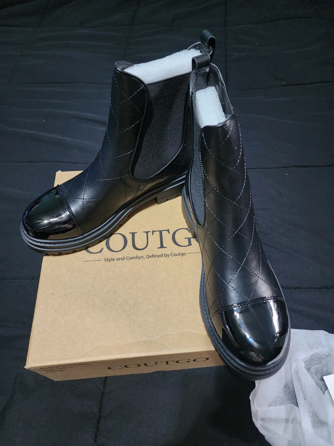 Coutgo Black Chelsea Boots - Size 8 - photo 5
