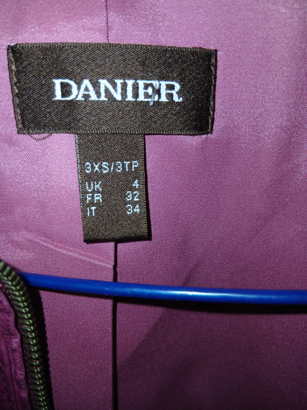 Danier Purple Leather Jacket Size 3XS - photo 2