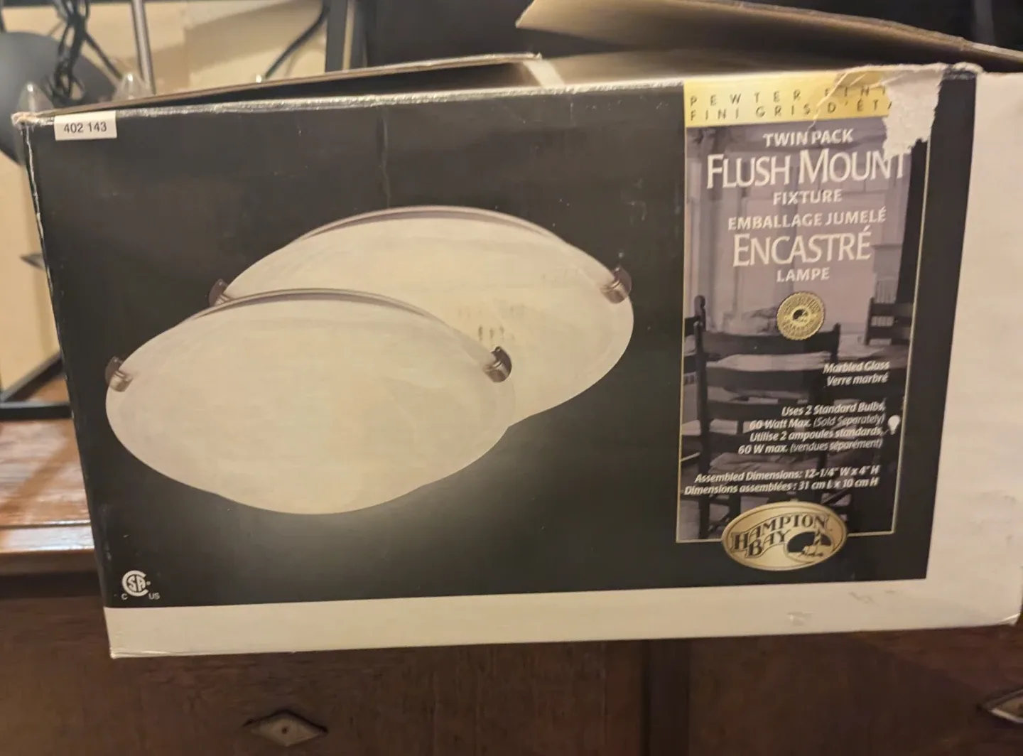 Hampton Bay Twin Pack Flush Mount Fixture