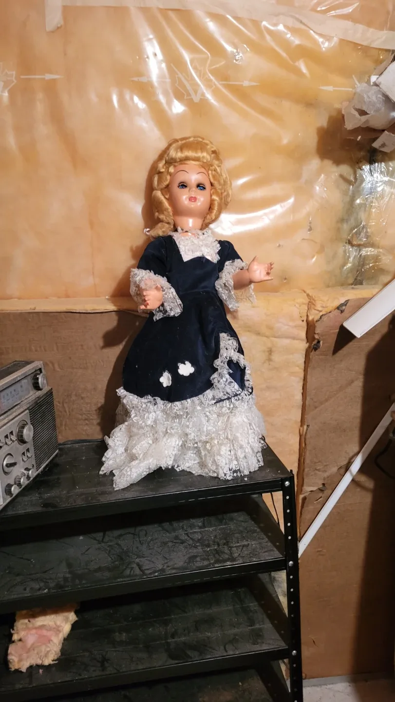 Vintage Doll with Blue Velvet Dress image indicator(3)