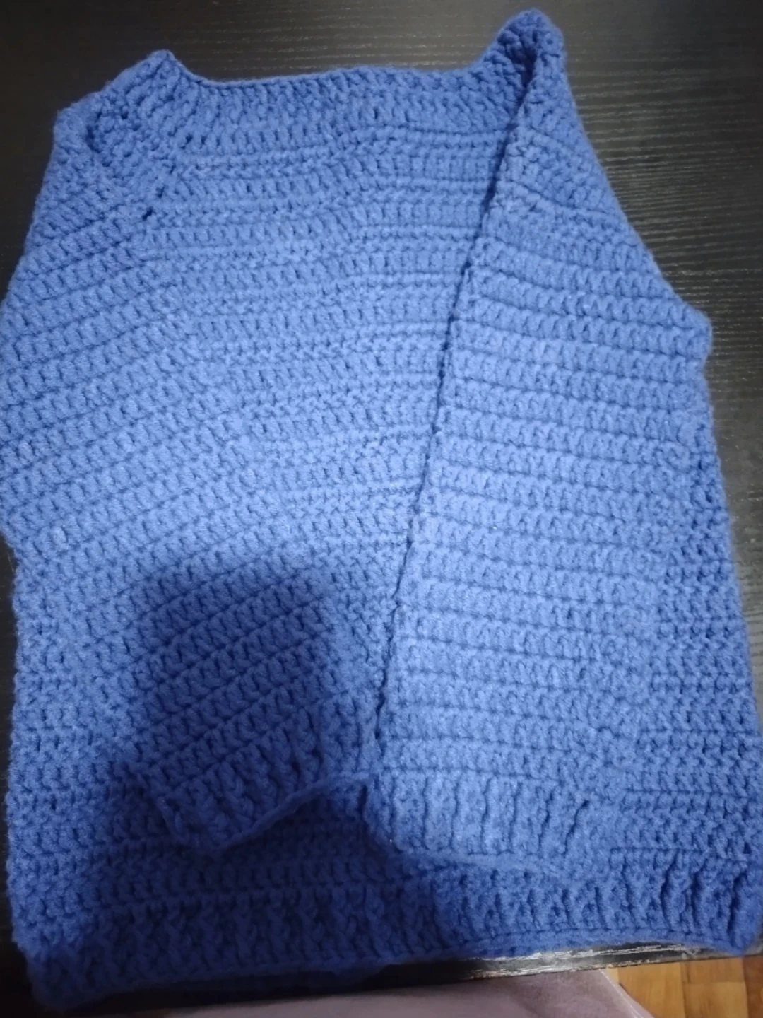 Handmade Blue Crochet Sweater - photo 2