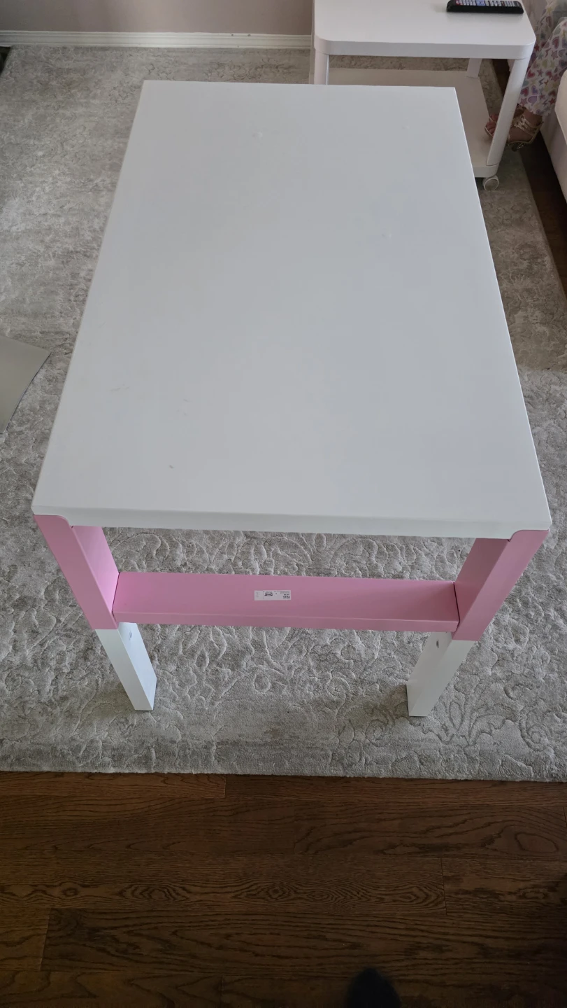 White & Pink Children's Table Ikea