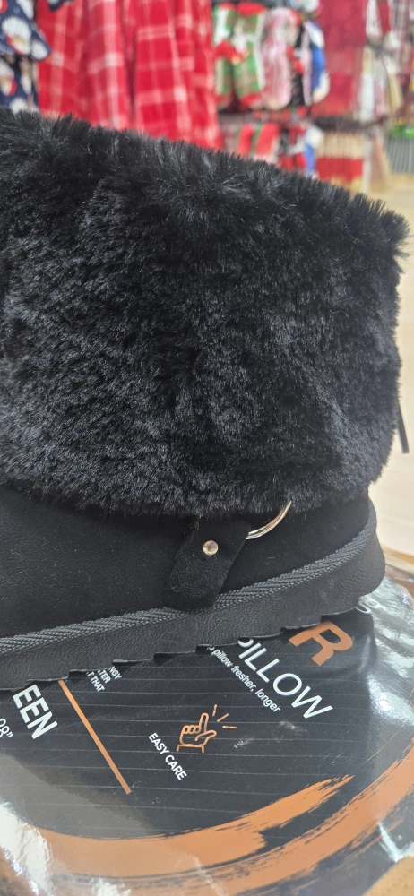 Black Faux Fur Boots - Size 10 - photo 2