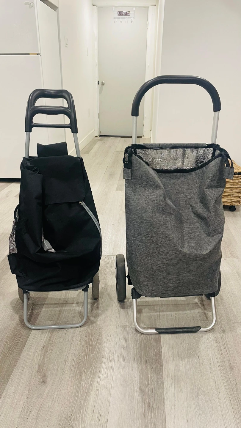 Two Wheeled Shopping Cart - Black & Grey