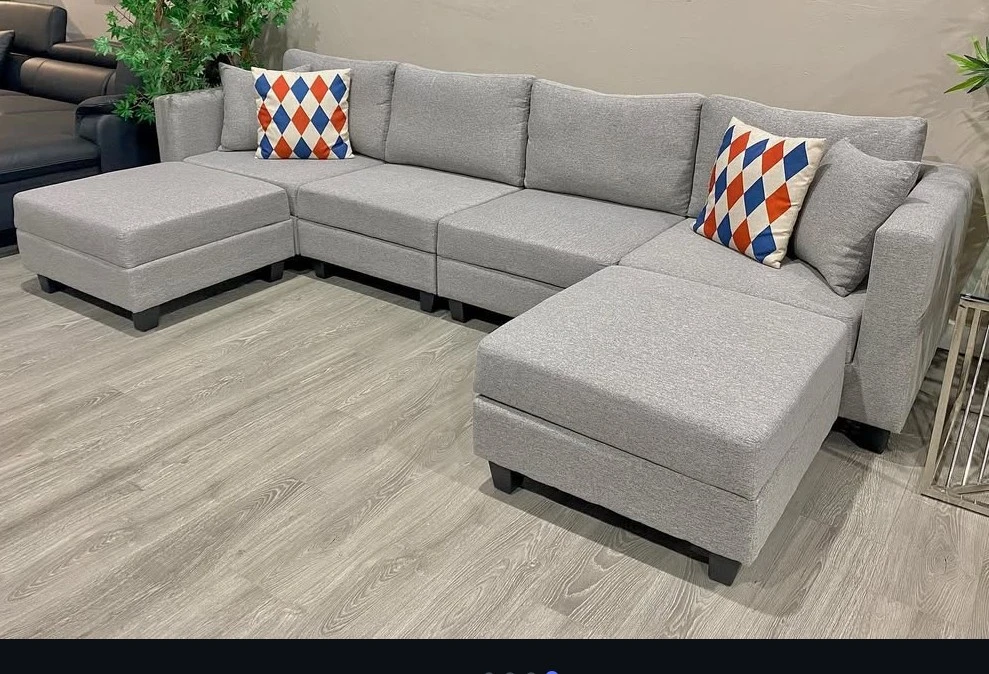 Grey Modular Sectional Sofa with storage - photo 5
