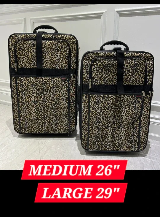 Leopard Print Luggage Set - 26" and 29"