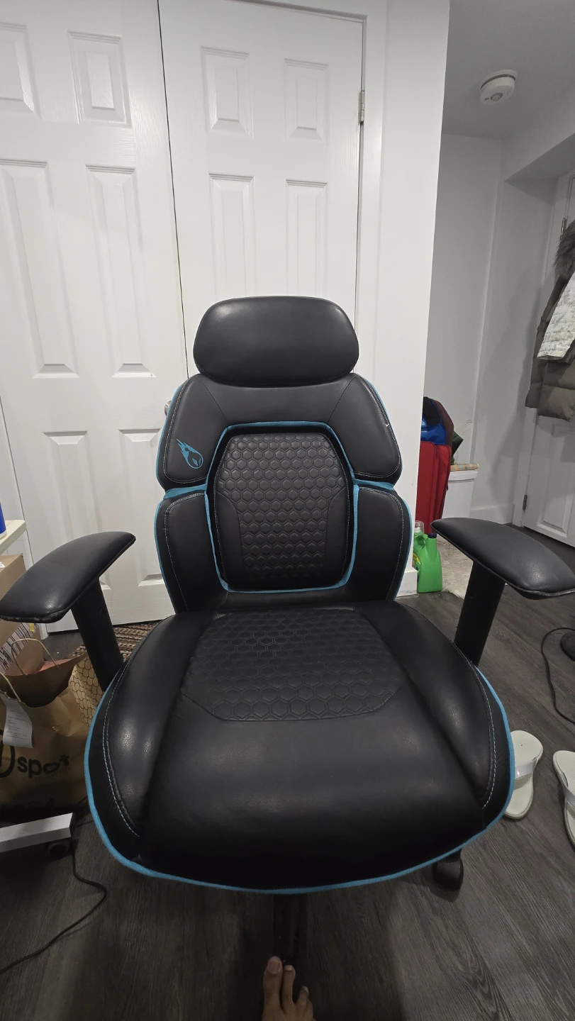 Work/Gaming Chair - Black with Blue Trim - photo 2