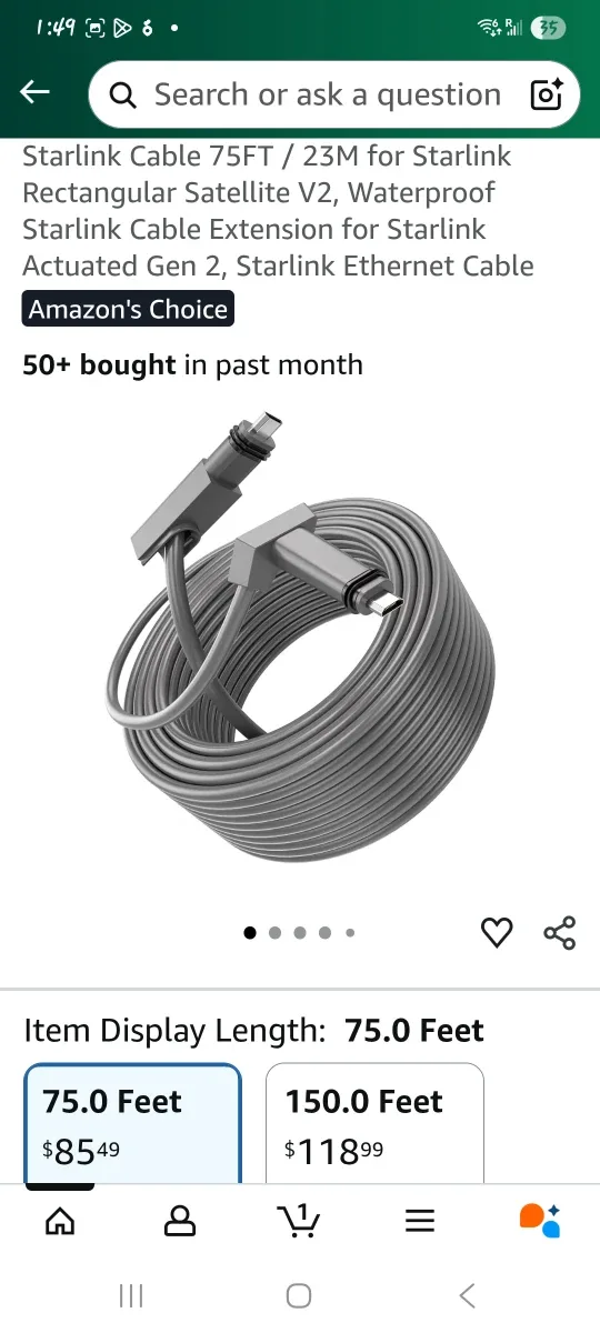 Starlink 75FT/23M Cable for Actuated Gen2/V2 image indicator(2)