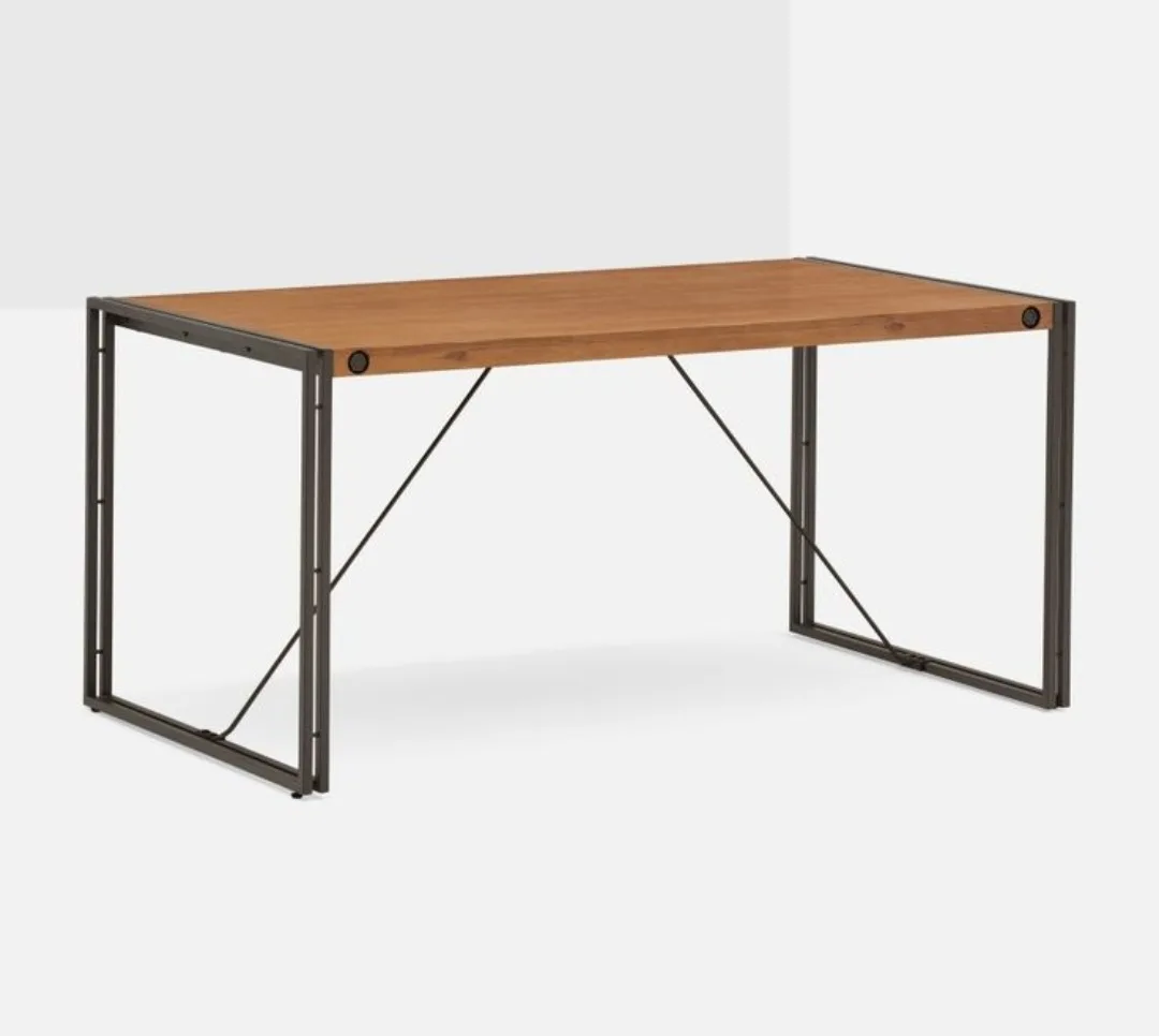Industrial Style Dining Table with Bench