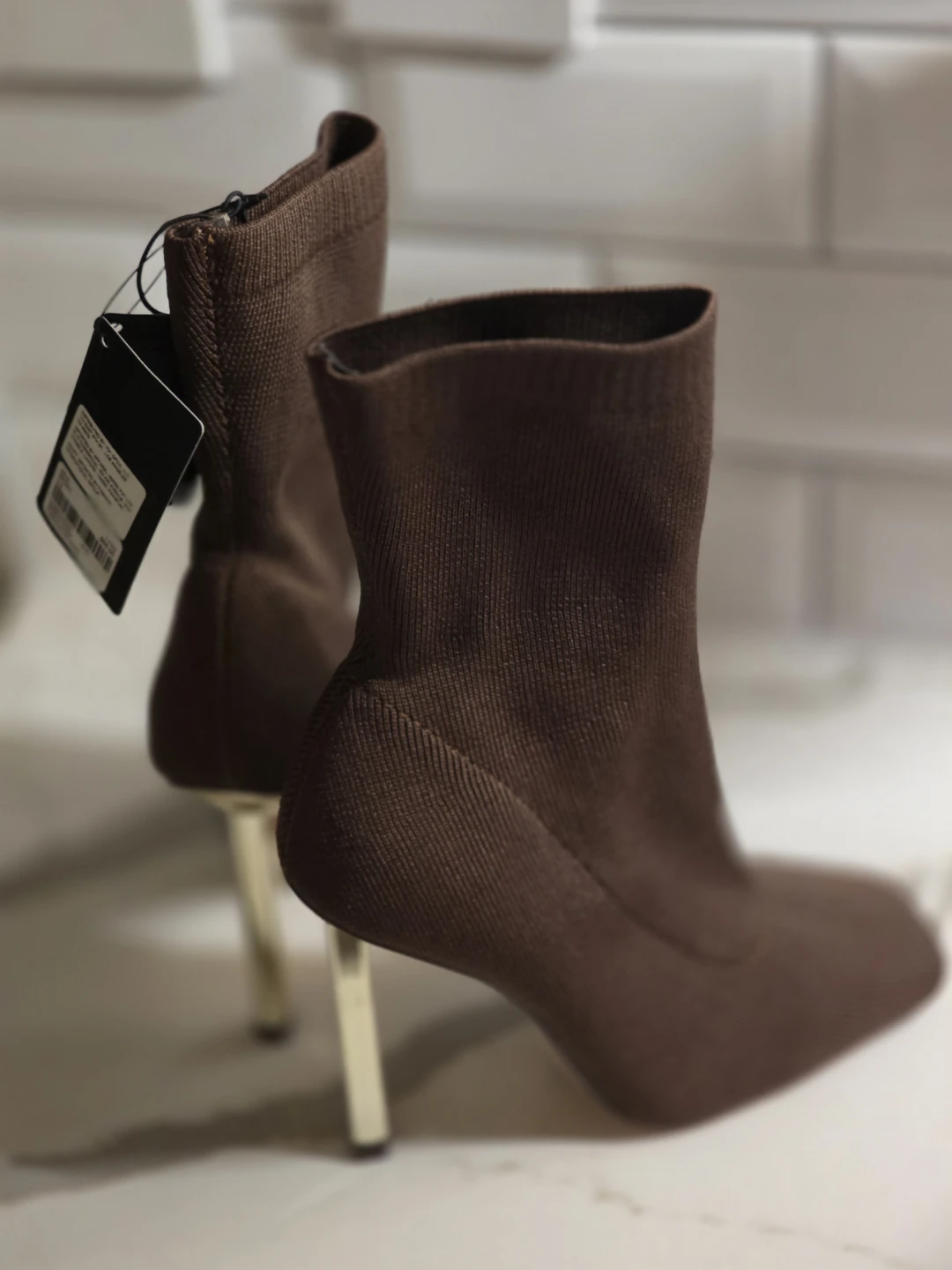 Forever 21 Brown Sock Booties - Size 5.5