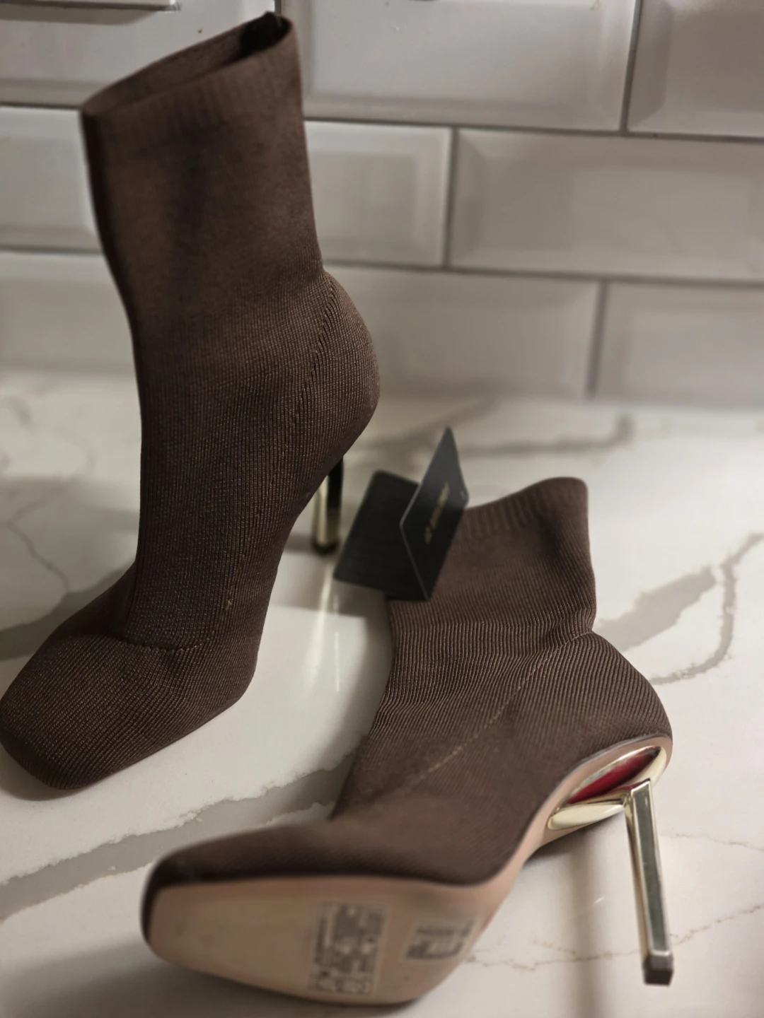 Forever 21 Brown Sock Booties - Size 5.5 - photo 2