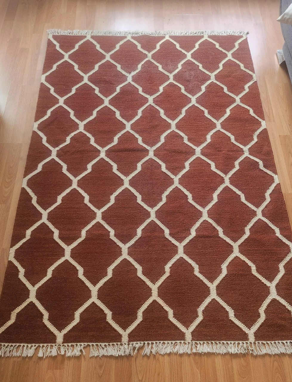 Brown & White Patterned Area Rug