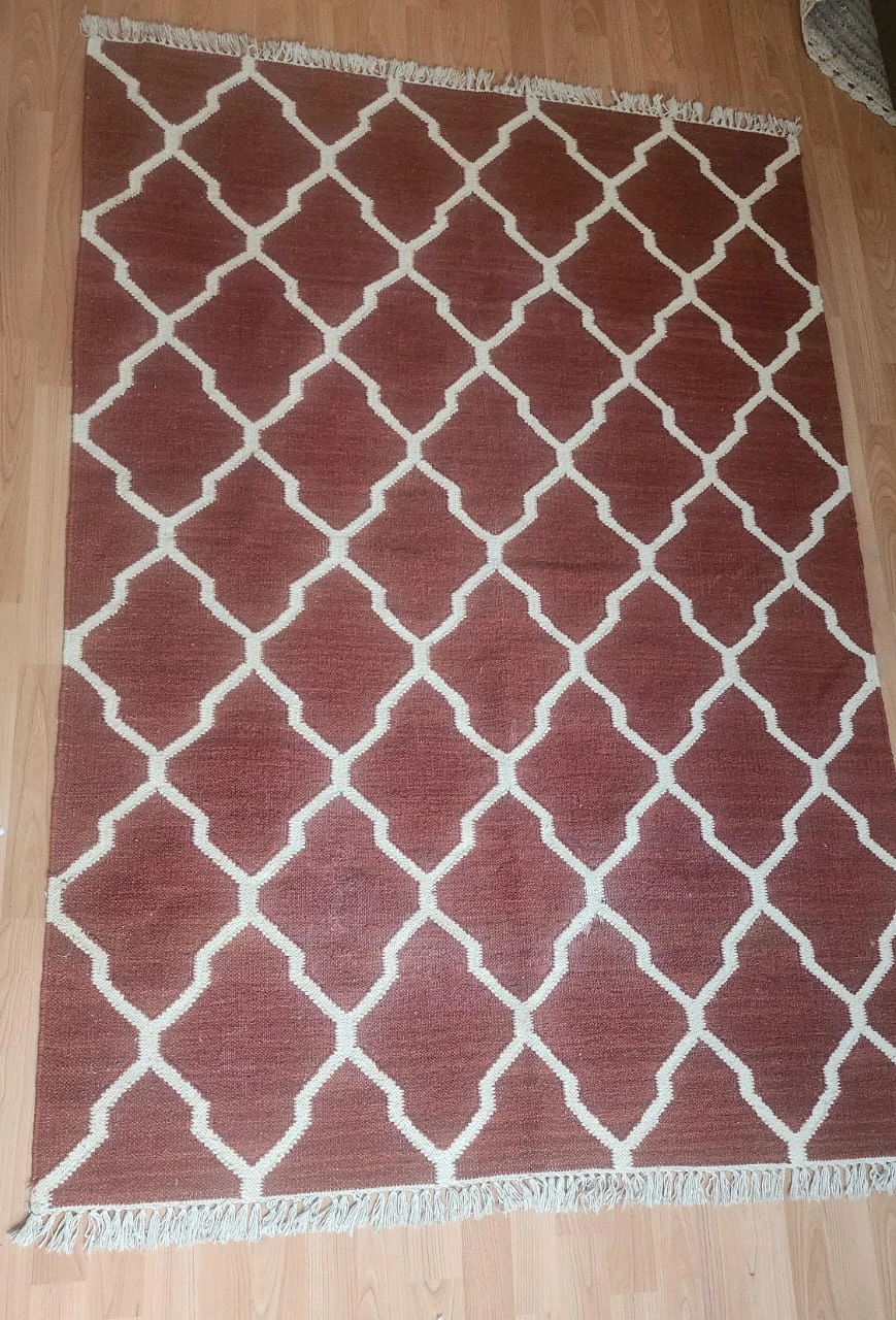 Brown & White Patterned Area Rug - photo 2
