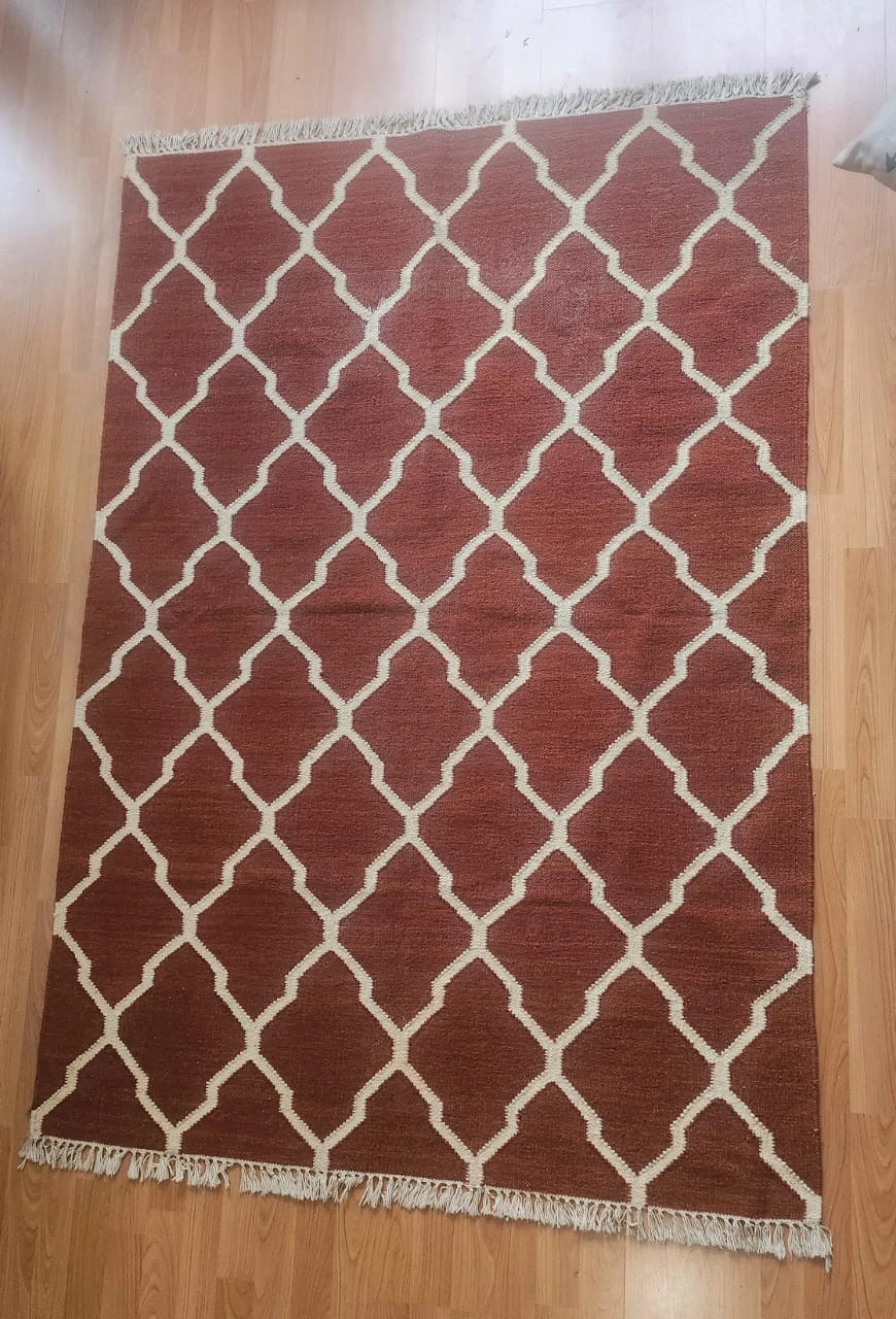 Brown & White Patterned Area Rug - photo 3