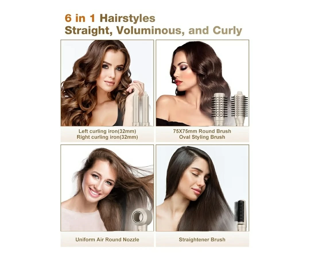 7MAGIC Hair Dryer Brush 6 in 1 Air Styler HB-800