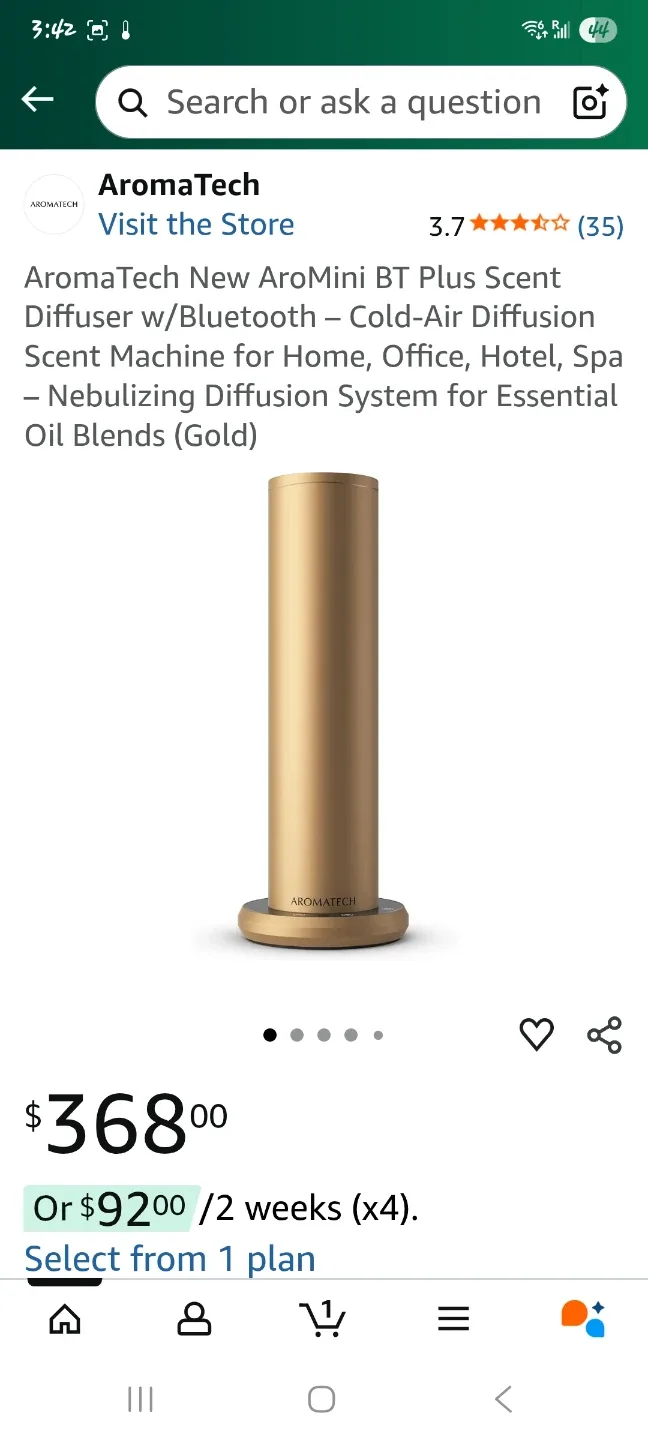 AromaTech AroMini BT Plus Scent Diffuser -Gold