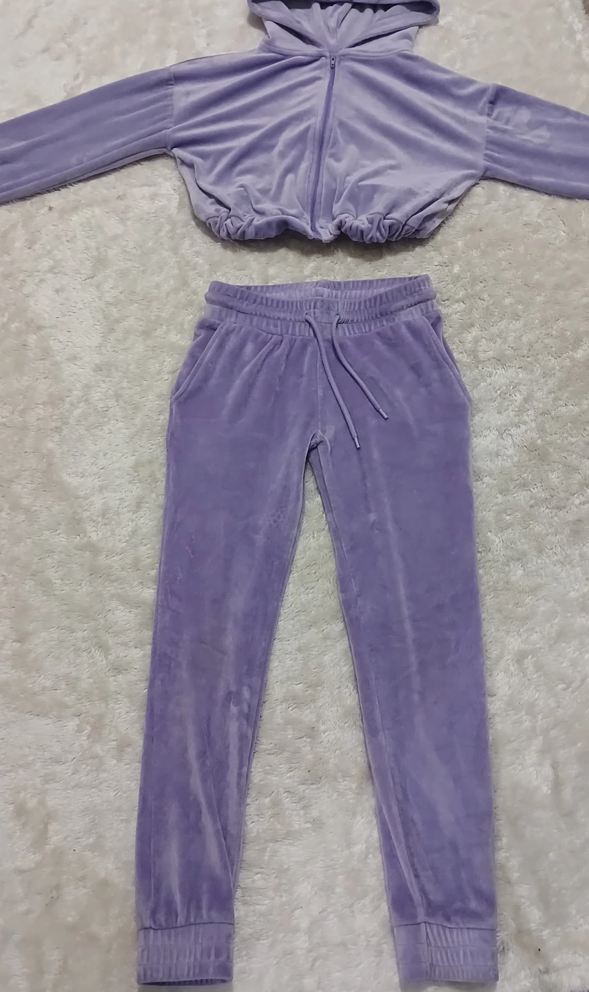 Purple Velvet Tracksuit Set - photo 4