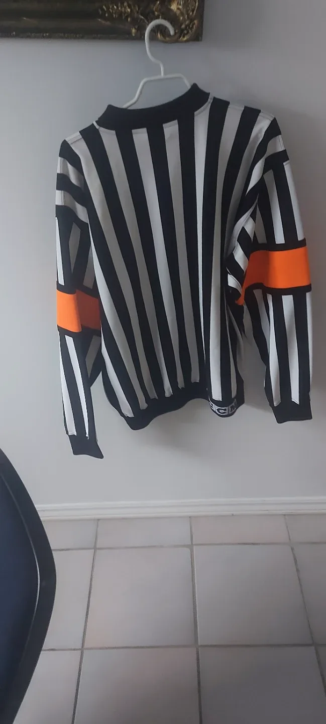 CCM Referee Striped Long Sleeve Shirt
