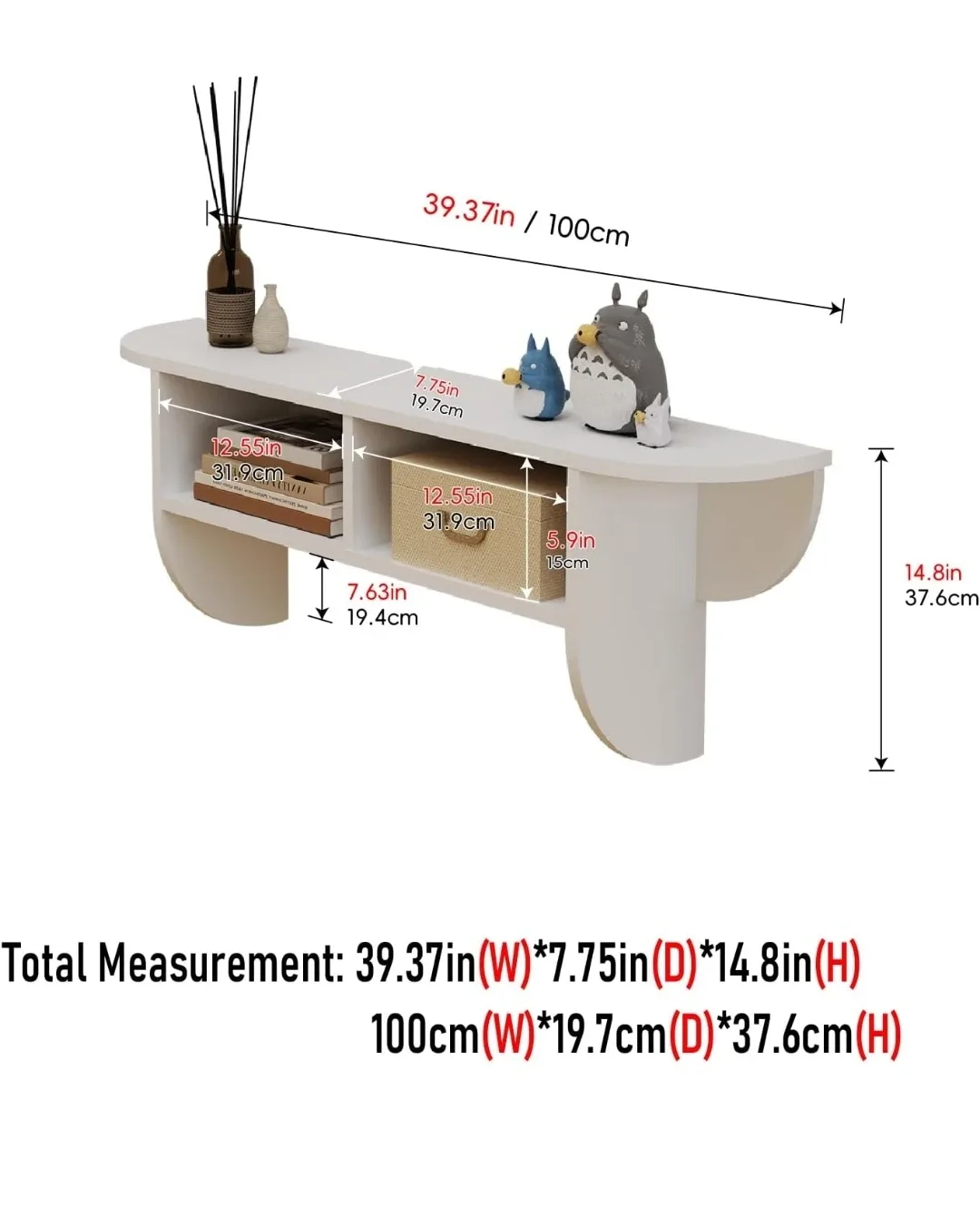 White Floating Shelf TV Stand - NEW image indicator(4)