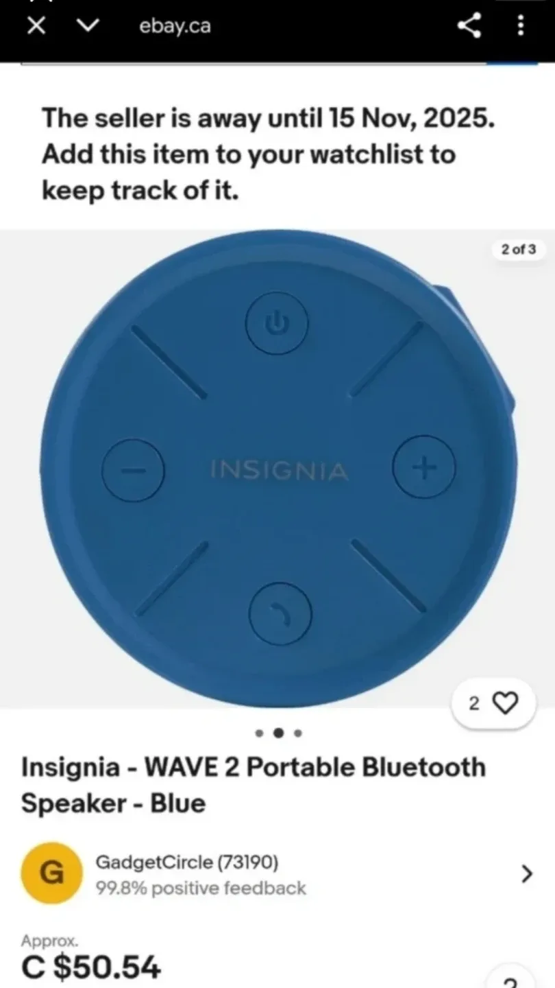 Insignia WAVE 2 Portable Bluetooth Speaker - #Cleanout image indicator(4)